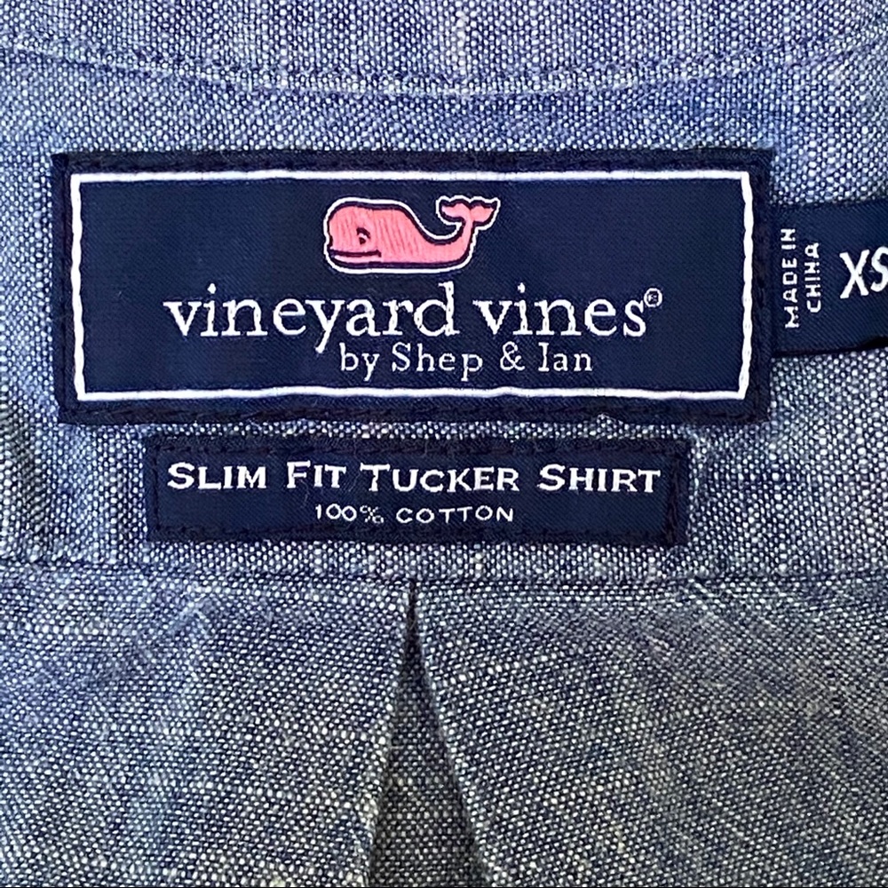 Vineyard Vines Chambray Slim fit Tucker Shirt XS - Picture 8 of 8